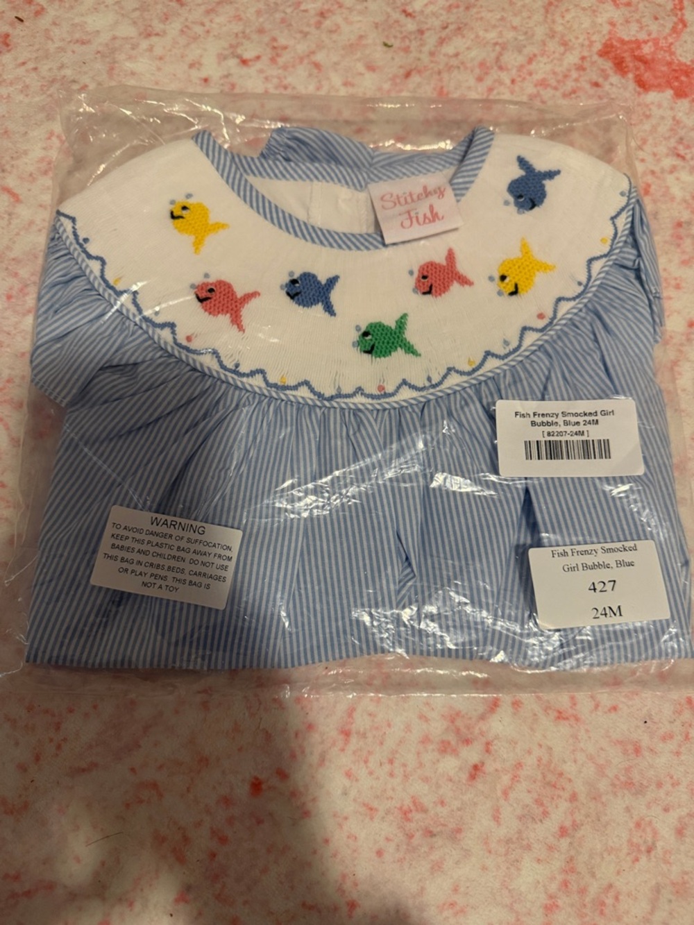 Stitchy Fish Smocked Bubble